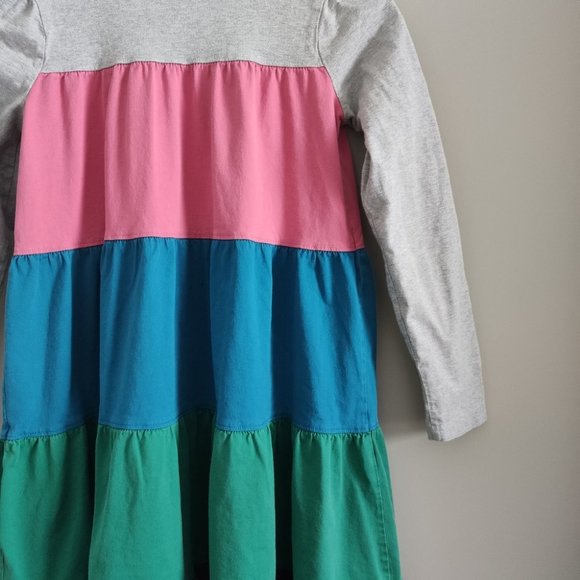 Hanna Andersson Grey Color Block Twirl Long Sleeve Dress Size 12 / 150 - Picture 7 of 9